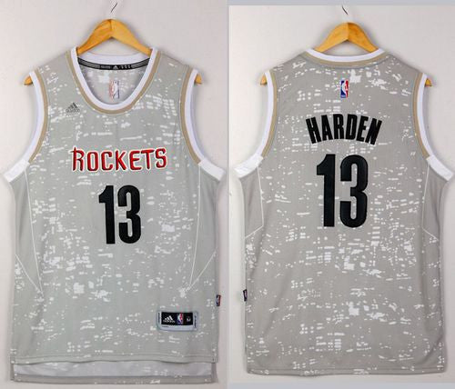 Rockets #13 James Harden Grey City Light Stitched Basketball Jersey