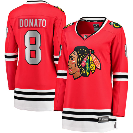 Ryan Donato Chicago Blackhawks Branded Women's Home Breakaway Player Hockey Jersey - Red