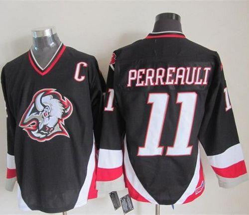 Sabres #11 Gilbert Perreault Black CCM Throwback Stitched Hockey Jersey