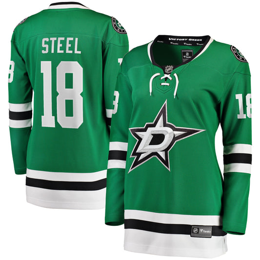 Sam Steel Dallas Stars Branded Women's Home Breakaway Player Hockey Jersey - Kelly Green