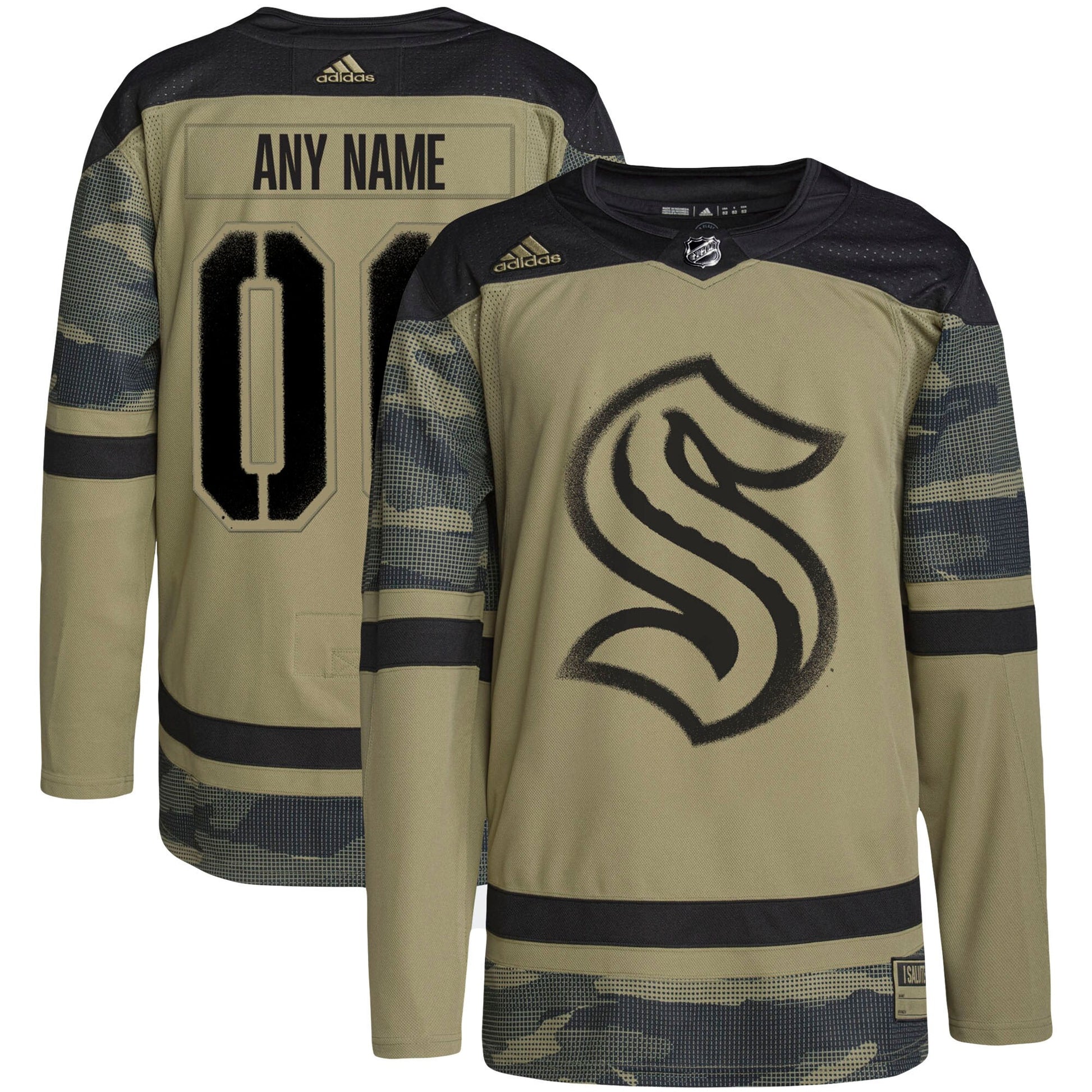  Military Appreciation Team Custom Practice Hockey Jersey - Camo