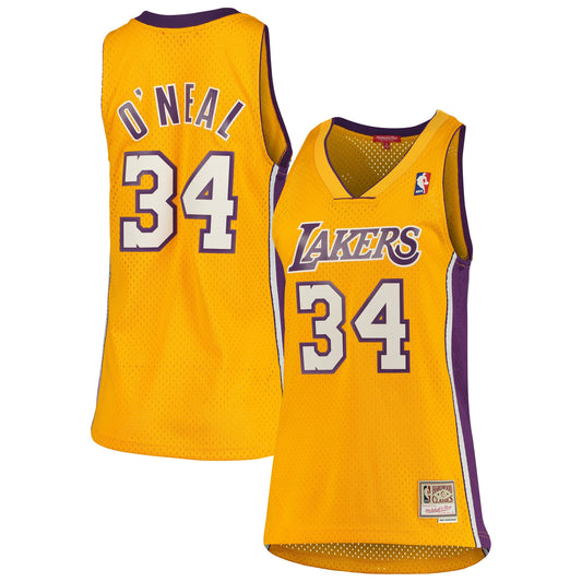 Shaquille O'neal Los Angeles Lakers Women's 1999/00 Hardwood Classics Swingman Basketball Jersey - Gold