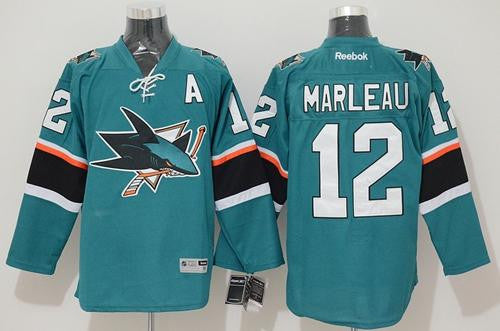 Sharks #12 Patrick Marleau Stitched Teal Hockey Jersey