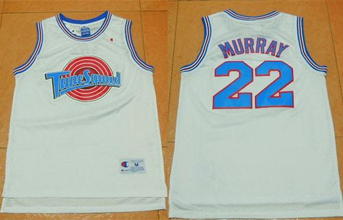 Space Jam Tune Squad #22 Bill Murray White Movie Stitched Basketball Basketball Jersey