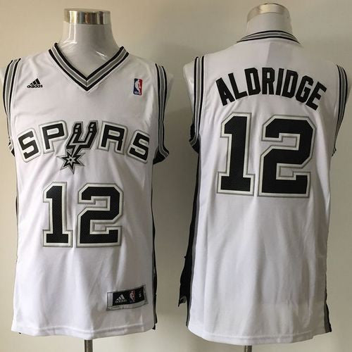 Spurs #12 LaMarcus Aldridge White Home Stitched Basketball Jersey