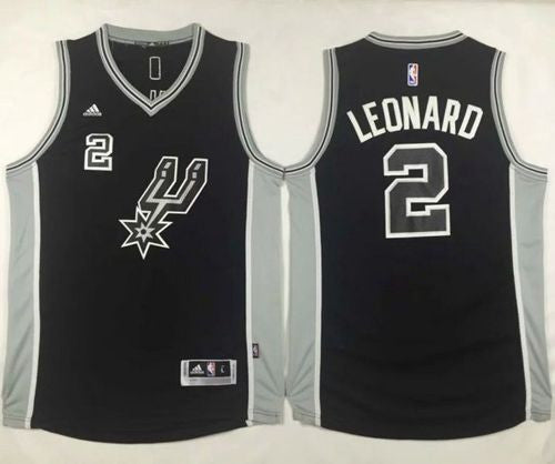 Spurs #2 Kawhi Leonard Black New Road Stitched Basketball Jersey