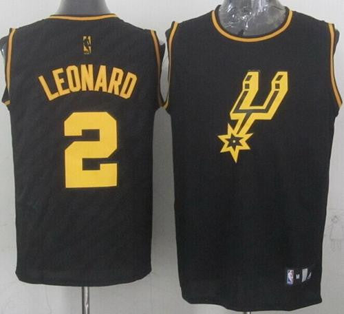 Spurs #2 Kawhi Leonard Black Precious Metals Fashion Stitched Basketball Jersey