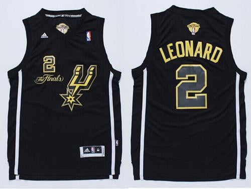 Spurs #2 Kawhi Leonard Black(Gold No.) Champions Stitched Basketball Jersey