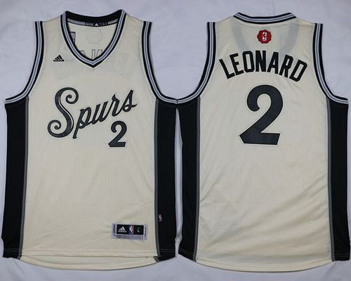 Spurs #2 Kawhi Leonard Cream 2015-2016 Christmas Day Stitched Basketball Jersey