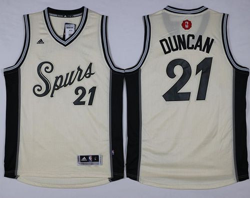 Spurs #21 Tim Duncan Cream 2015-2016 Christmas Day Stitched Basketball Jersey