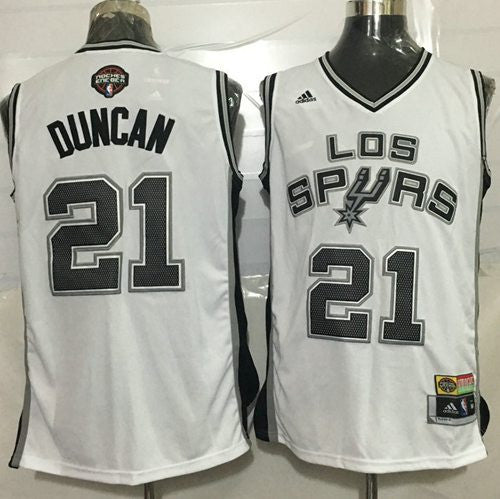 Spurs #21 Tim Duncan White Latin Nights Stitched Basketball Jersey