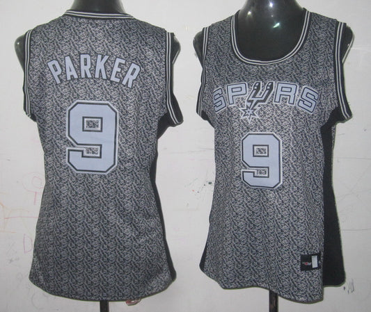 Spurs 9 Parker Grey Static Women Basketball Jersey