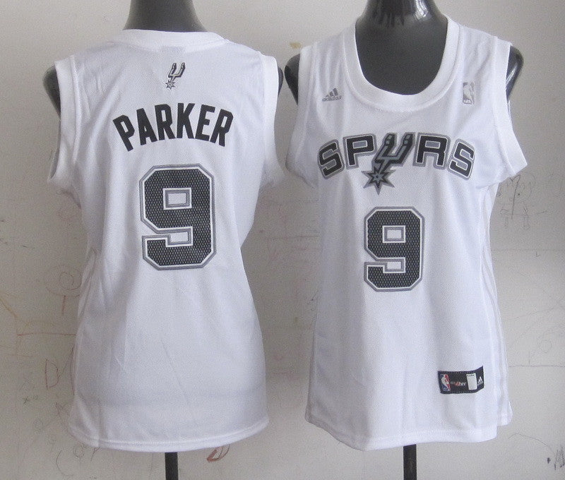 Spurs 9 Parker White Women Basketball Jersey