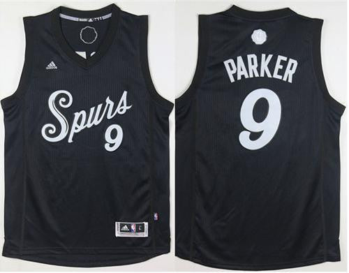 Spurs #9 Tony Parker Black 2016-2017 Christmas Day Stitched Basketball Jersey