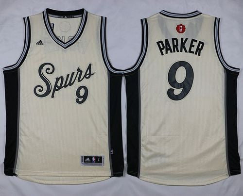 Spurs #9 Tony Parker Cream 2015-2016 Christmas Day Stitched Basketball Jersey