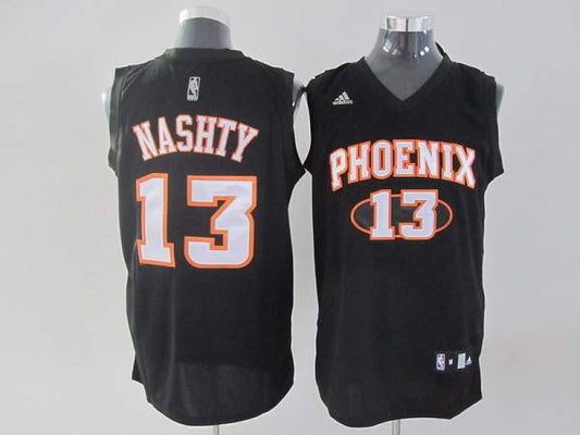 Suns #13 Steve Nash Stitched Black Nashty Fashion Basketball Jersey