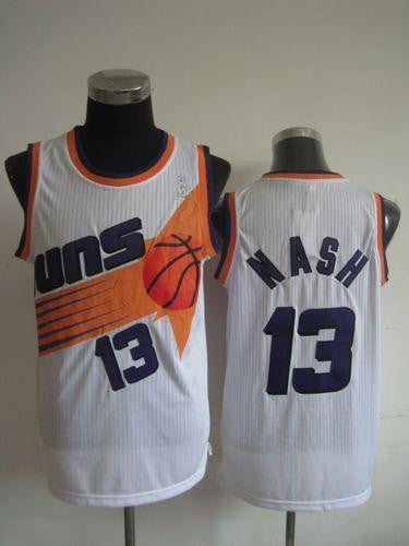 Suns #13 Steve Nash White Throwback Stitched Basketball Jersey