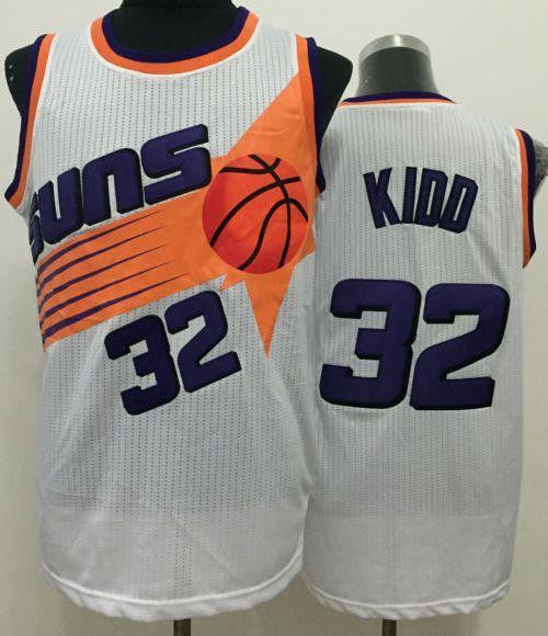 Suns #32 Jason Kidd White Throwback Stitched Basketball Jersey