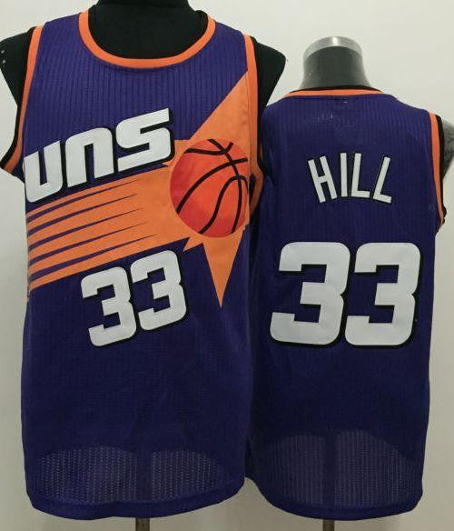 Suns #33 Grant Hill Purple Throwback Stitched Basketball Jersey