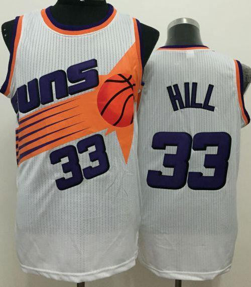 Suns #33 Grant Hill White Throwback Stitched Basketball Jersey