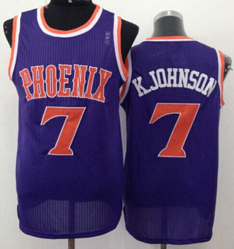 Suns #7 K Johnson Purple New Throwback Stitched Basketball Jersey