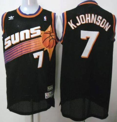 Suns #7 Kevin Johnson Black Throwback Stitched Basketball Jersey