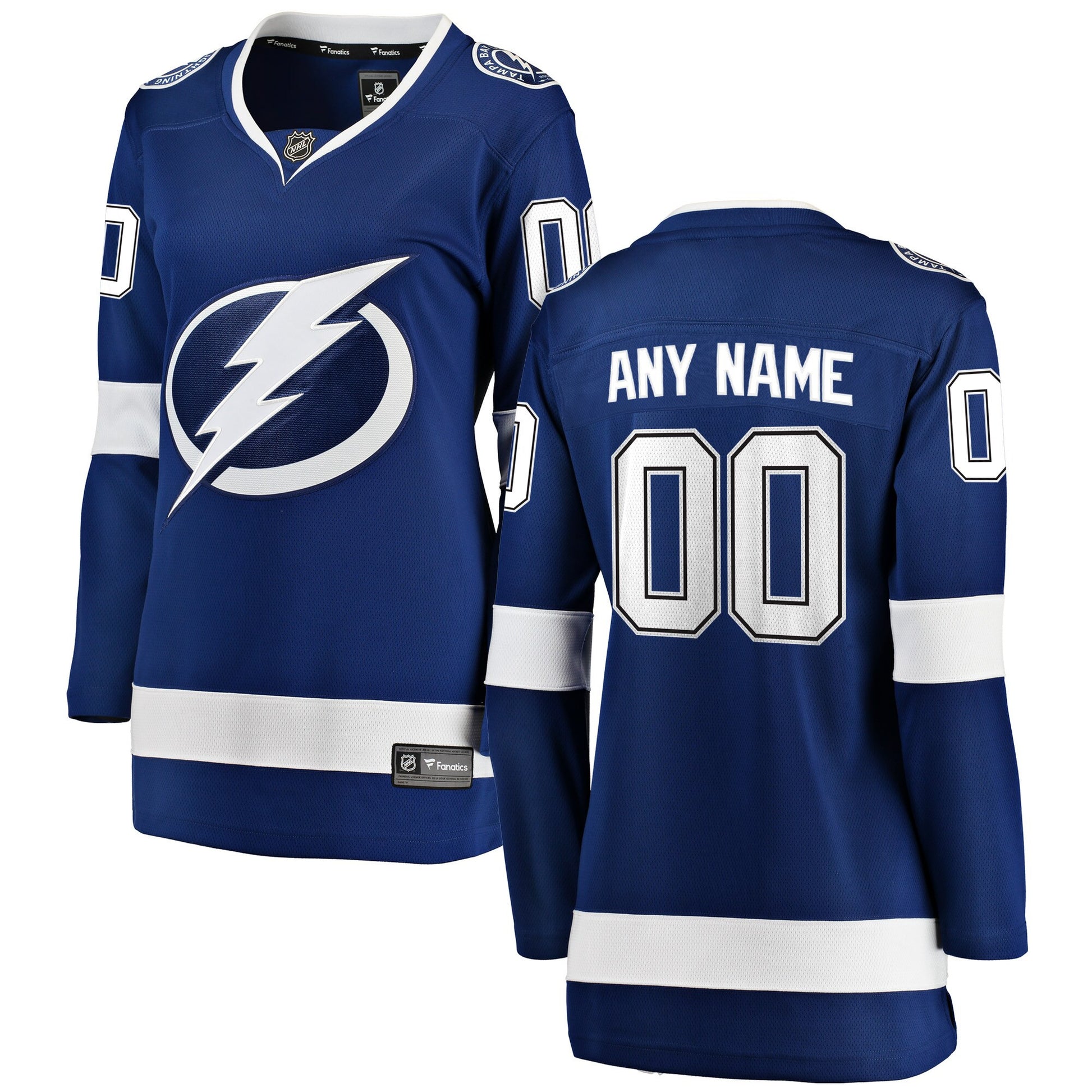 Tampa Bay Lightning Branded Women's Home Breakaway Custom Hockey Jersey - Blue