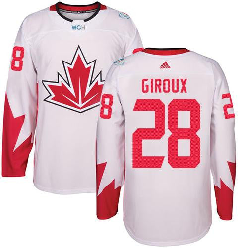 Team CA. #28 Claude Giroux White 2016 World Cup Stitched Hockey Jersey