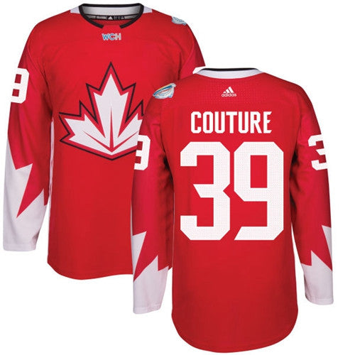 Team CA. #39 Logan Couture Red 2016 World Cup Stitched Hockey Jersey