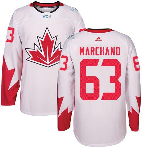 Team CA. #63 Brad Marchand White 2016 World Cup Stitched Hockey Jersey