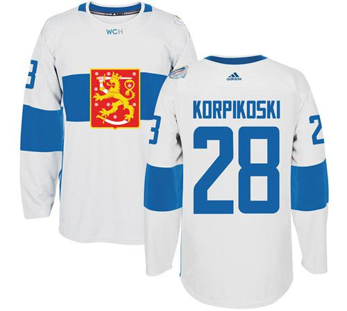 Team Finland #28 Lauri Korpikoski White 2016 World Cup Stitched Hockey Jersey