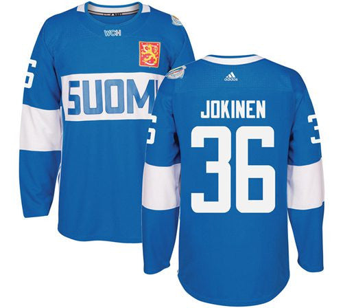 Team Finland #36 Jussi Jokinen Blue 2016 World Cup Stitched Hockey Jersey