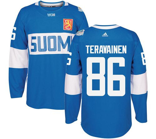 Team Finland #86 Teuvo Teravainen Blue 2016 World Cup Stitched Hockey Jersey