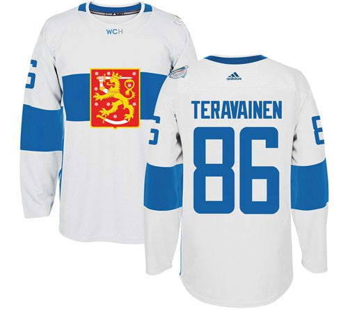 Team Finland #86 Teuvo Teravainen White 2016 World Cup Stitched Hockey Jersey