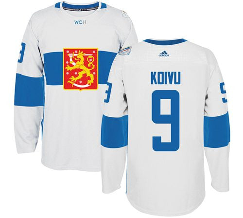 Team Finland #9 Mikko Koivu White 2016 World Cup Stitched Hockey Jersey