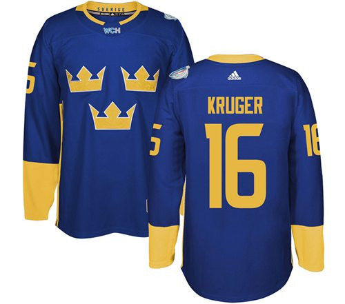 Team Sweden #16 Marcus Kruger Blue 2016 World Cup Stitched Hockey Jersey