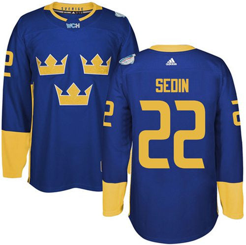 Team Sweden #22 Daniel Sedin Blue 2016 World Cup Stitched Hockey Jersey