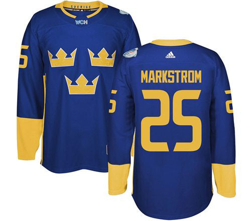 Team Sweden #25 Jacob Markstrom Blue 2016 World Cup Stitched Hockey Jersey