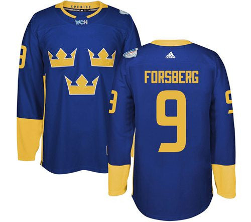 Team Sweden #9 Filip Forsberg Blue 2016 World Cup Stitched Hockey Jersey