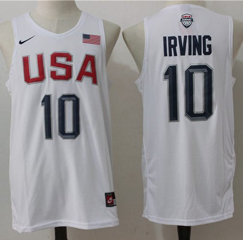 Team USA #10 Kyrie Irving White 2016 Dream Team Stitched Basketball Jersey