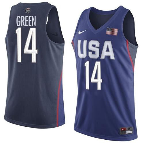 Team USA #14 Draymond Green Navy Blue 2016 Dream Team Game Basketball Jersey