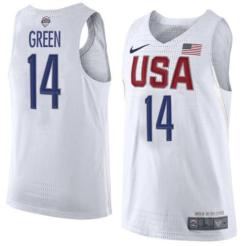 Team USA #14 Draymond Green White 2016 Dream Team Game Basketball Jersey