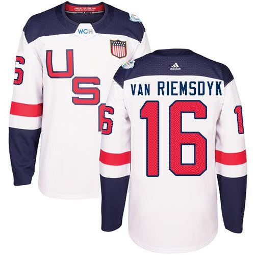 Team USA #16 James van Riemsdyk White 2016 World Cup Stitched Hockey Jersey