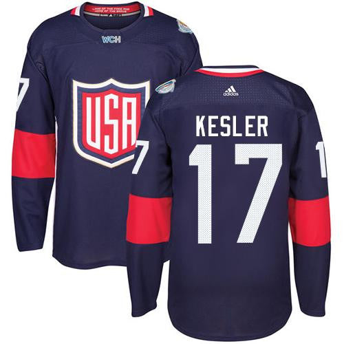 Team USA #17 Ryan Kesler Navy Blue 2016 World Cup Stitched Hockey Jersey