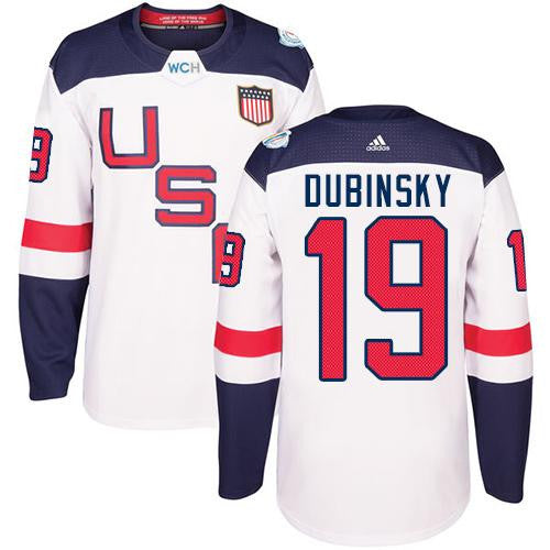 Team USA #19 Brandon Dubinsky White 2016 World Cup Stitched Hockey Jersey