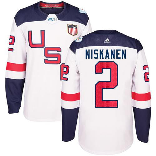 Team USA #2 Matt Niskanen White 2016 World Cup Stitched Hockey Jersey