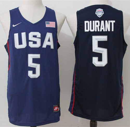 Team USA #5 Kevin Durant Navy Blue 2016 Dream Team Stitched Basketball Jersey