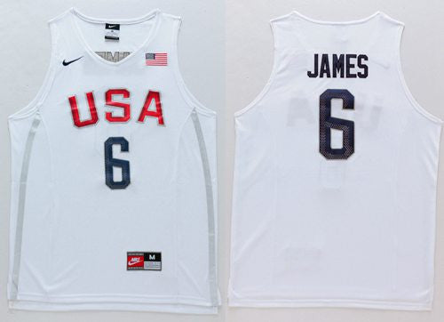 Team USA #6 LeBron James White 2016 Dream Team Stitched Basketball Jersey