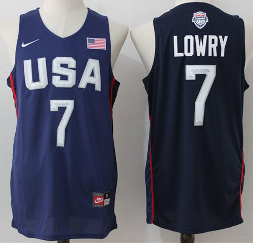 Team USA #7 Kyle Lowry Navy Blue 2016 Dream Team Stitched Basketball Jersey