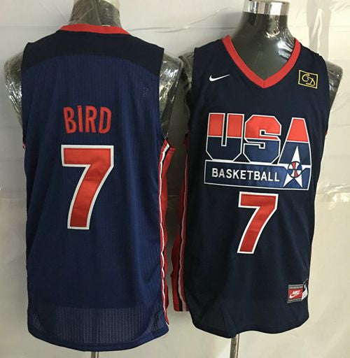 Team USA #7 Larry Bird Dark Blue 2012 USA Basketball Retro Stitched Basketball Jersey